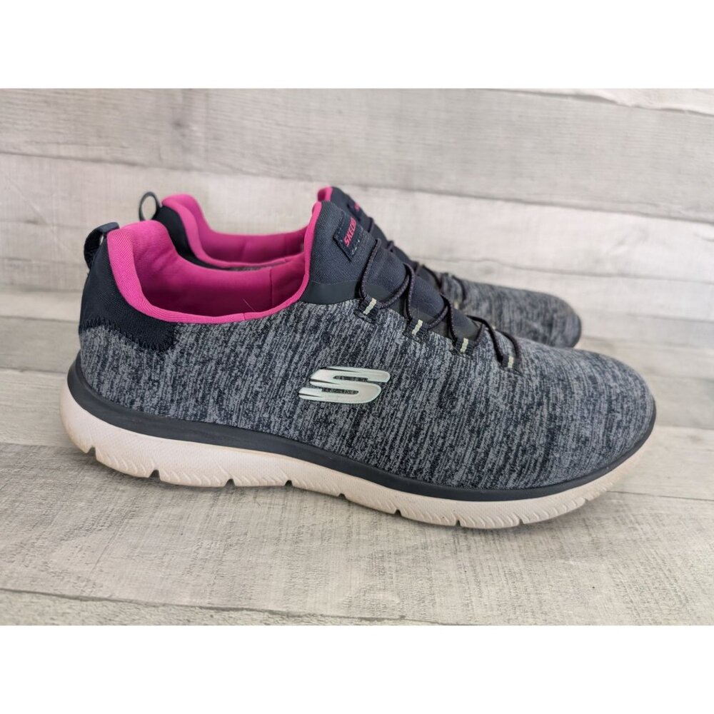 Skechers Womens Summits Quick Slip-On Athletic Shoes Size 11 Gray & Pink